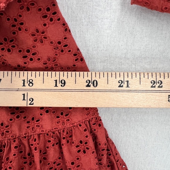 ULLA JOHNSON Dress Womens 2 Umber Red Josette Broderie Anglaise Eyelet Cotton - Picture 15 of 16